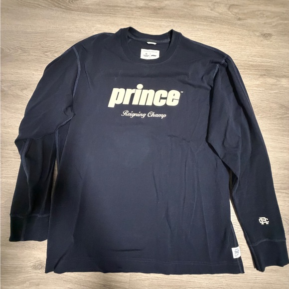Reigning Champ Prince Dark Blue Long Sleeve Men's Tee - Picture 1 of 6
